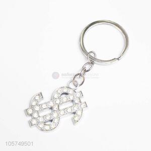 Best quality $ shape zinc alloy keyrings metal key chain