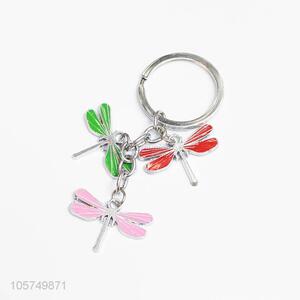 Best sale dragonfly shape zinc alloy key chains enamel metal keyrings