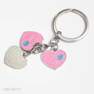 Competitive price heart shape zinc alloy key chains enamel metal keyrings