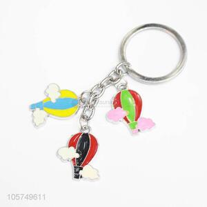 Factory directly sell hot air balloon shape zinc alloy enamel key chains