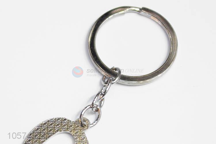 Wholesale custom letter O shape zinc alloy keyrings metal key chain