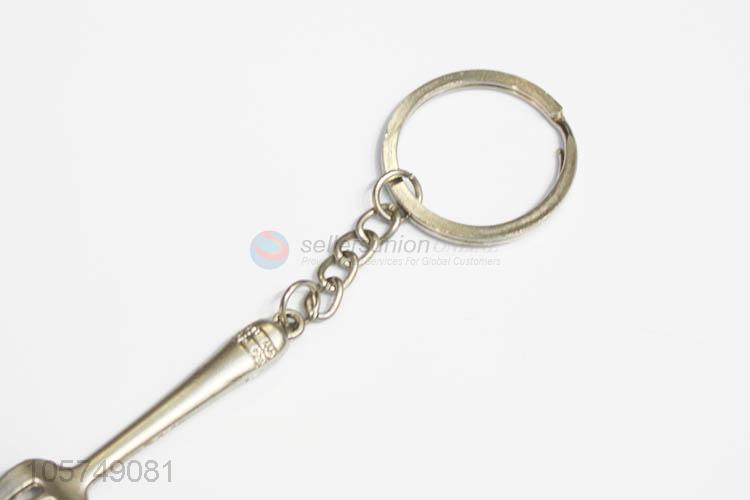 Manufacturer custom fork shape zinc alloy keyrings metal key chain