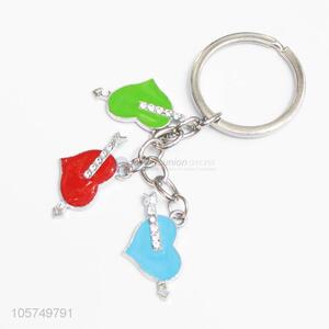 Factory promotional heart shape zinc alloy key chains enamel metal keyrings