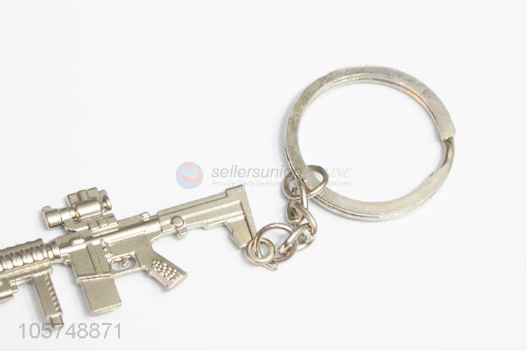 China manufacturer rifle shape zinc alloy key chains metal keyrings