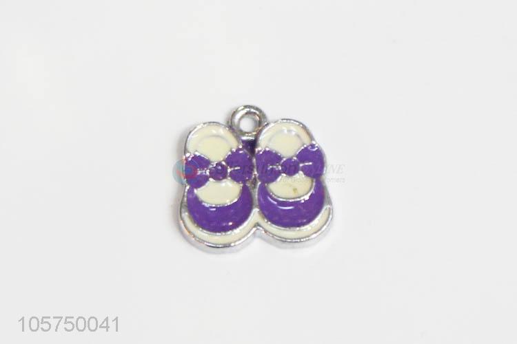 China OEM zinc alloy key chain enamel slippers charms diy pendant