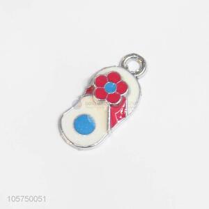 Cheap professional zinc alloy enamel flip flops charms pendant for key chain