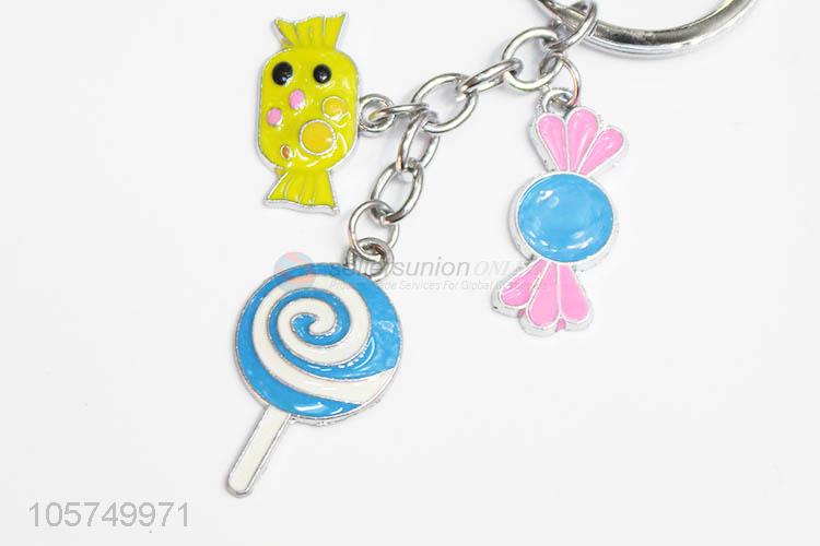 Top quality candy shape zinc alloy key chains enamel metal keyrings