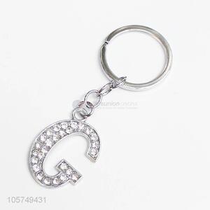 China OEM letter G shape zinc alloy key chains metal keyrings