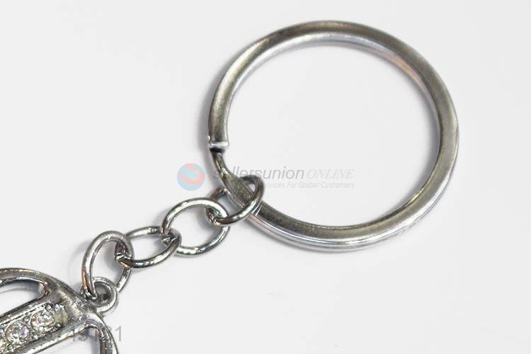 Popular design letter D shape zinc alloy key chains metal keyrings