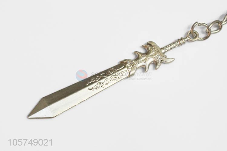 Wholesale cheap sword shape zinc alloy keyrings metal key chain