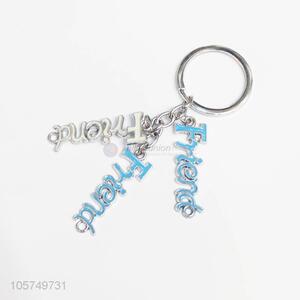 Professional supply Friend shape zinc alloy key chains enamel metal keyrings