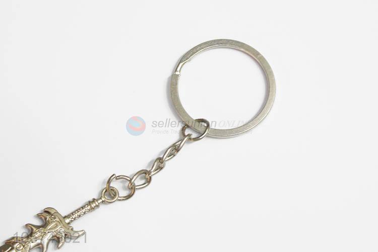 Wholesale cheap sword shape zinc alloy keyrings metal key chain