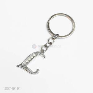 Cheap wholesale letter L shape zinc alloy key chains metal keyrings