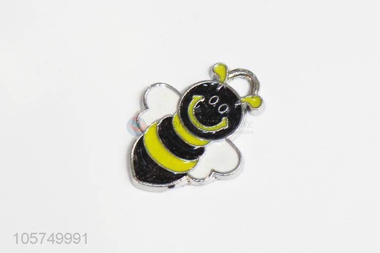 Popular promotional zinc alloy enamel bee charms pendant for key chain