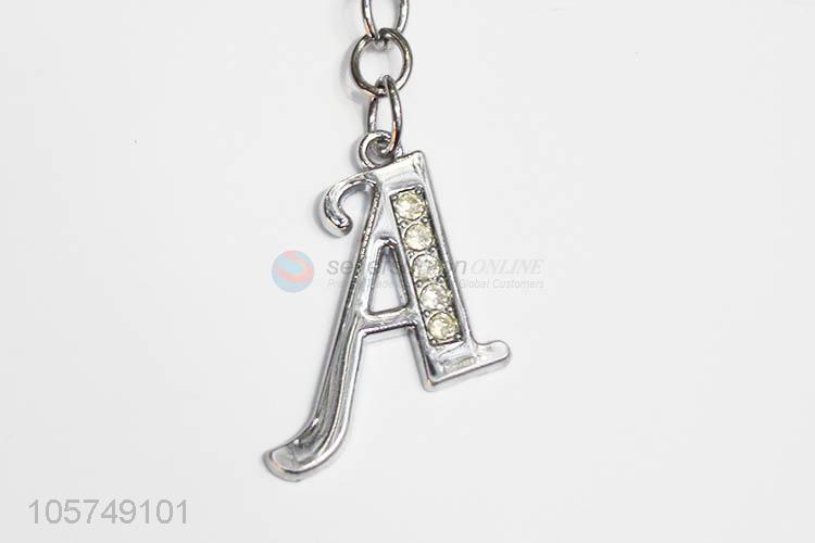 Best selling letter A shape zinc alloy keyrings metal key chain