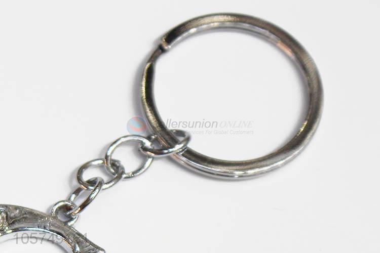 Competitive price letter G shape zinc alloy keyrings metal key chain