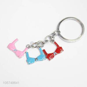 Good quality bra shape zinc alloy key chains enamel metal keyrings