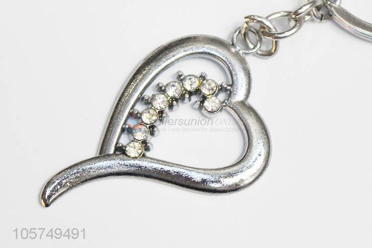 Superior factory heart shape zinc alloy key chains metal keyrings