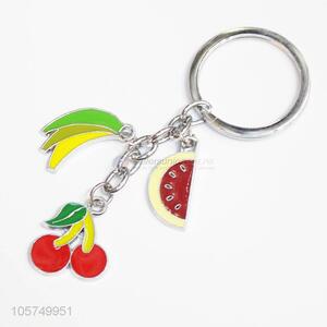 Factory customized fruit shape zinc alloy key chains enamel metal keyrings