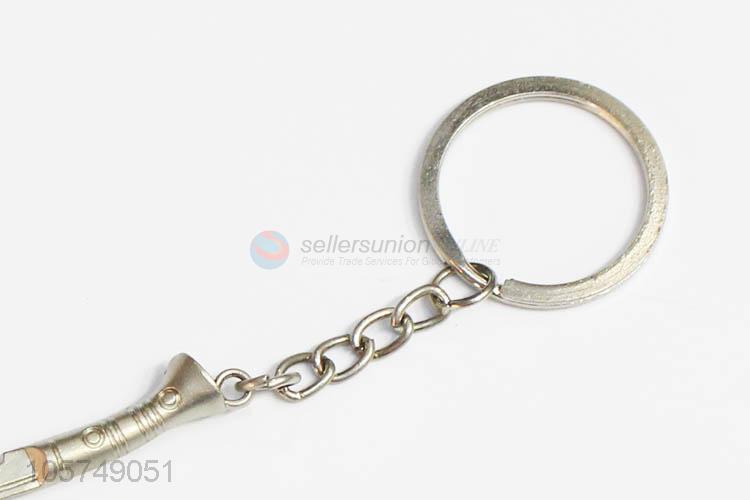 Promotional cheap hacking knife shape zinc alloy key chains metal keyrings