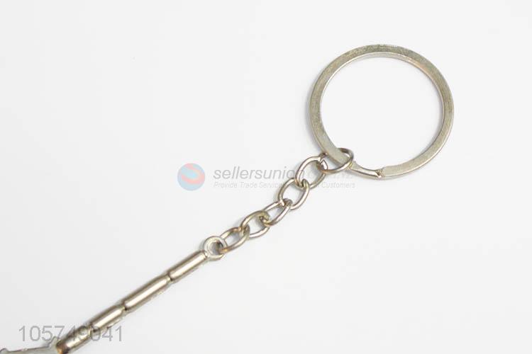 New design rake shape zinc alloy keyrings metal key chain