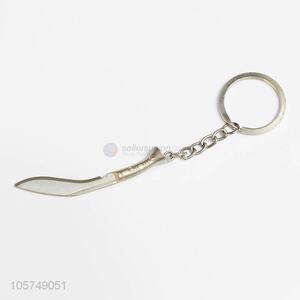 Promotional cheap hacking knife shape zinc alloy key chains metal keyrings