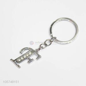 Outstanding quality letter F shape zinc alloy key chains metal keyrings