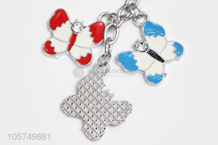 Direct factory supply butterfly shape zinc alloy key chains enamel metal keyrings