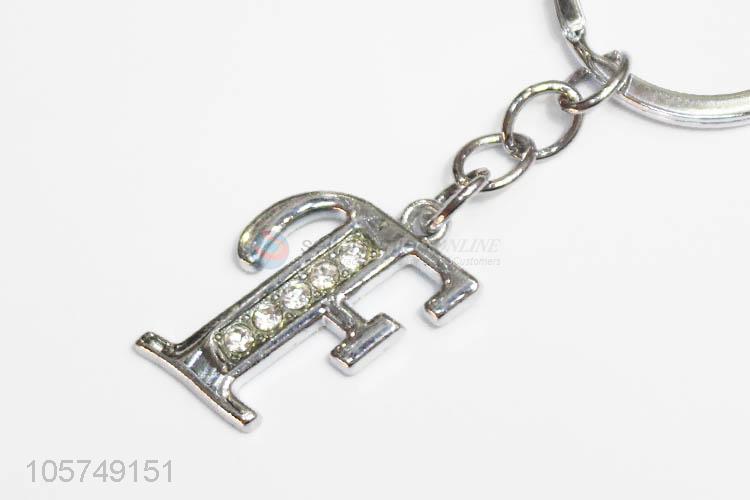 Outstanding quality letter F shape zinc alloy key chains metal keyrings