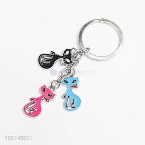 Cheap new fox shape zinc alloy key chains enamel metal keyrings