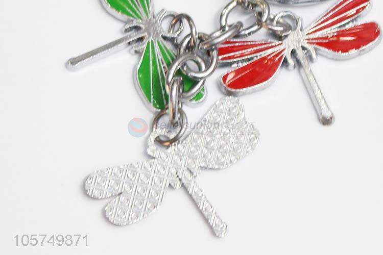 Best sale dragonfly shape zinc alloy key chains enamel metal keyrings