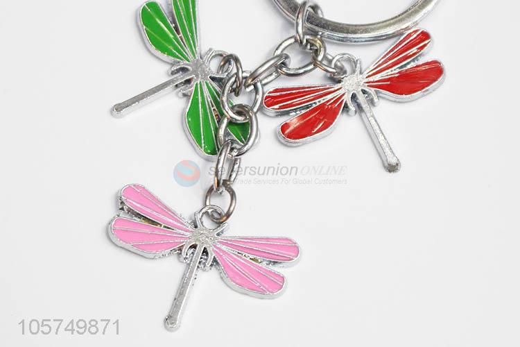 Best sale dragonfly shape zinc alloy key chains enamel metal keyrings