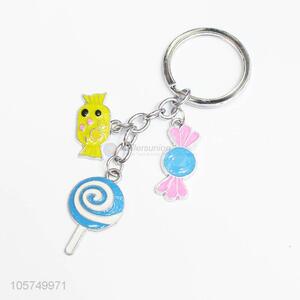 Top quality candy shape zinc alloy key chains enamel metal keyrings