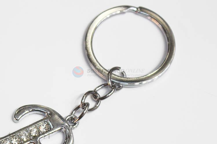 High quality letter B shape zinc alloy key chains metal keyrings