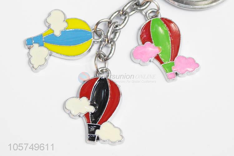 Factory directly sell hot air balloon shape zinc alloy enamel key chains