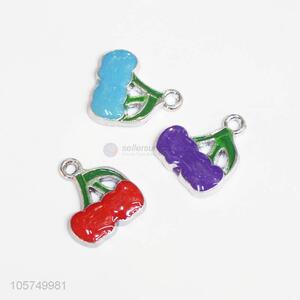 Promotional custom zinc alloy key chain enamel cherry charms diy pendant