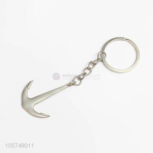 ODM factory anchor shape zinc alloy key chains metal keyrings