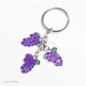 China wholesale grape shape zinc alloy key chains enamel metal keyrings