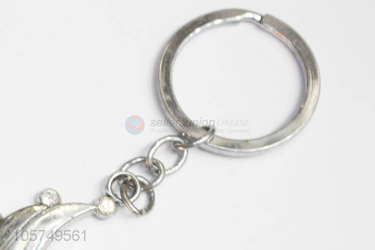 Hot selling swan shape zinc alloy keyrings metal key chain