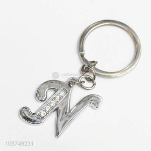 Top manufacturer letter N shape zinc alloy key chains metal keyrings