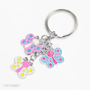 Made in China butterfly shape zinc alloy key chains enamel metal keyrings