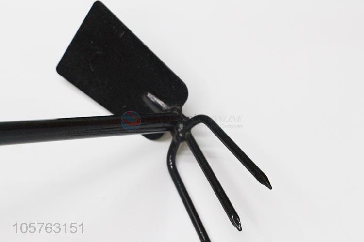 China wholesale gardening hand tool small garden iron hoe soldered with rake