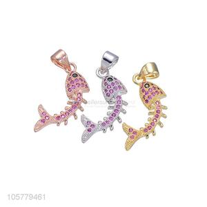 Cartoon Fishbone Shape Copper Pendant Best Jewelry Accessories