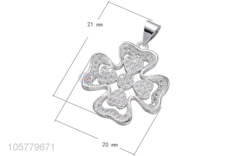 Best Selling Plant Shape Inlay Zircon Pendant For Jewelry