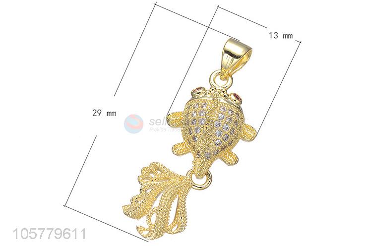 Wholesale Goldfish Shape Inlay Zircon Necklace Pendant Fashion Jewelry