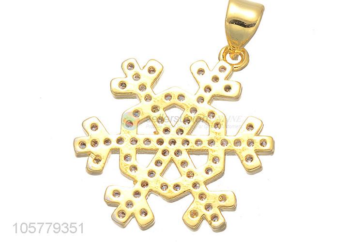 Best Selling Snowflake Shape Inlay Zircon Pendant Fashion Accessories