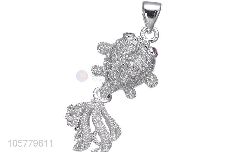 Wholesale Goldfish Shape Inlay Zircon Necklace Pendant Fashion Jewelry