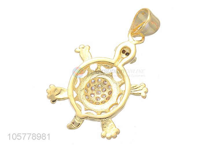 Cartoon Tortoise Design Necklace Pendant Copper Jewelry Accessories