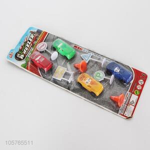 Good quality plastic racing car and guidepost set toys