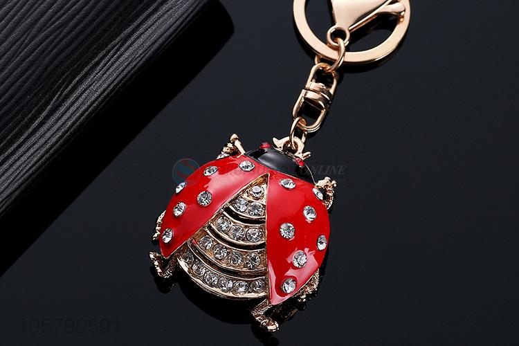 Bottom Price Creative Seven-star Ladybug Couple Alloy Mobile Phone Pendant Keychain